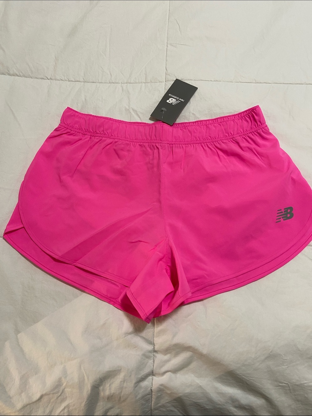 🩷New Balance Women's Bright Pink Athletic Split-Hem Shorts🩷